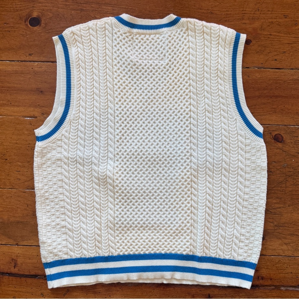 Father Figure CABLE KNIT KNICKS JERSEY vest sz M - Picture 4 of 5